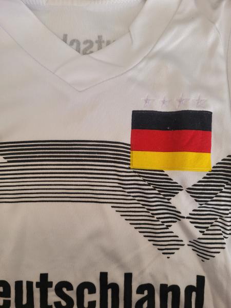 Kinder Fussball Fan Set Deutschland Trikot Shorts Gr. 1 74/80 WM EM Weiß Schwarz